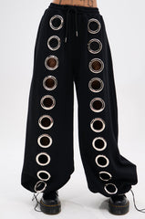 THROUGH THE NIGHT WIDE LEG SWEATPANT WITH HOLES