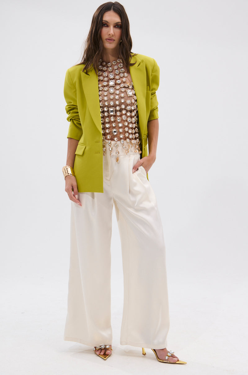 ICY GIRL RHINESTONE EMBELLISHED TOP IN GOLD