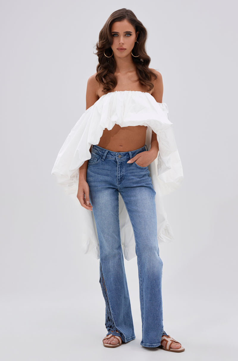 SUMMER DAYS RELAXED DENIM WITH EYELET OPENING