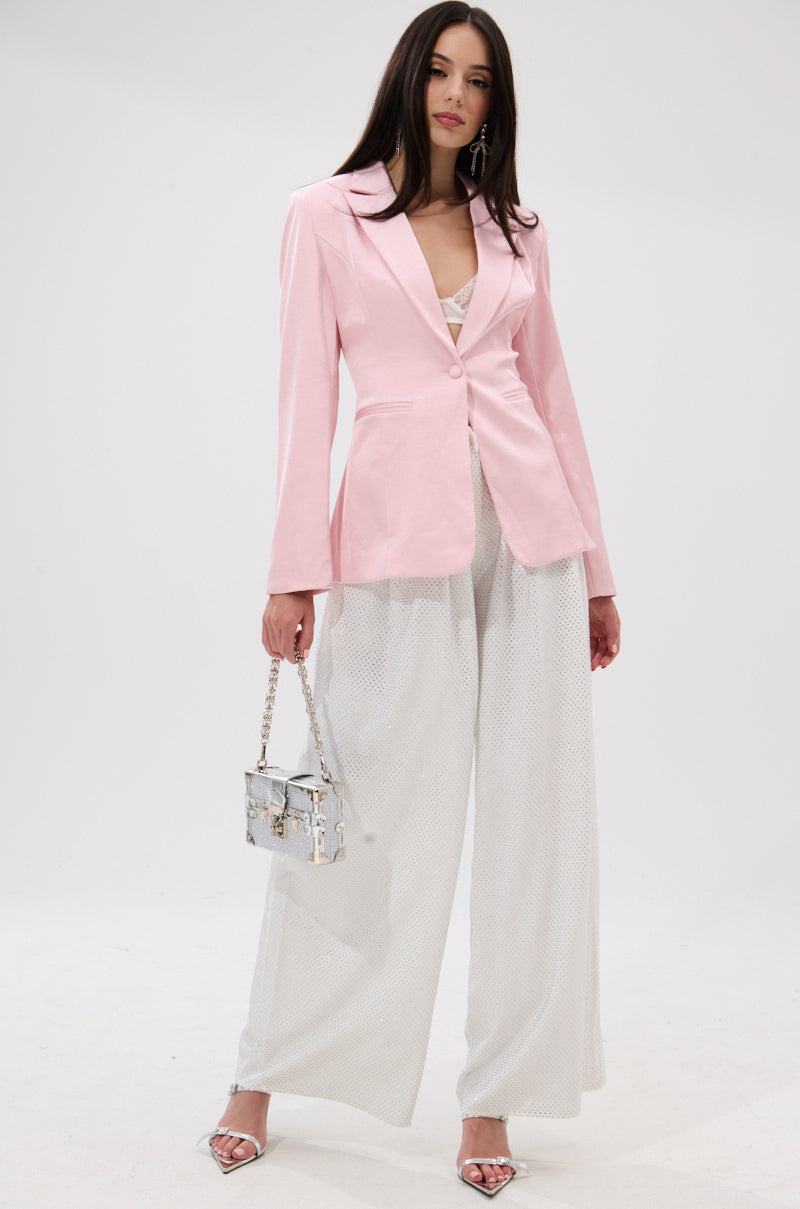 DON'T MAKE ME BLUSH SATIN BLAZER