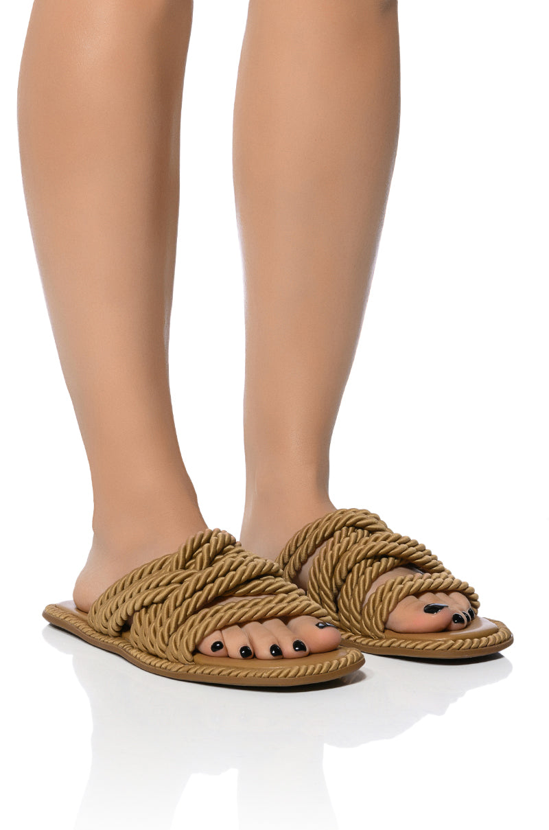 AZALEA WANG DELORES ROPE UPPER SANDAL IN NUDE