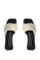 AZALEA WANG HAWKINS CROSS FRONT FLAT RHINESTONE SANDAL