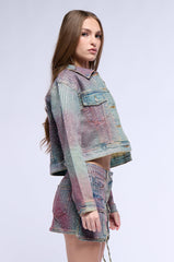 DOLL RHINESTONE DENIM JACKET