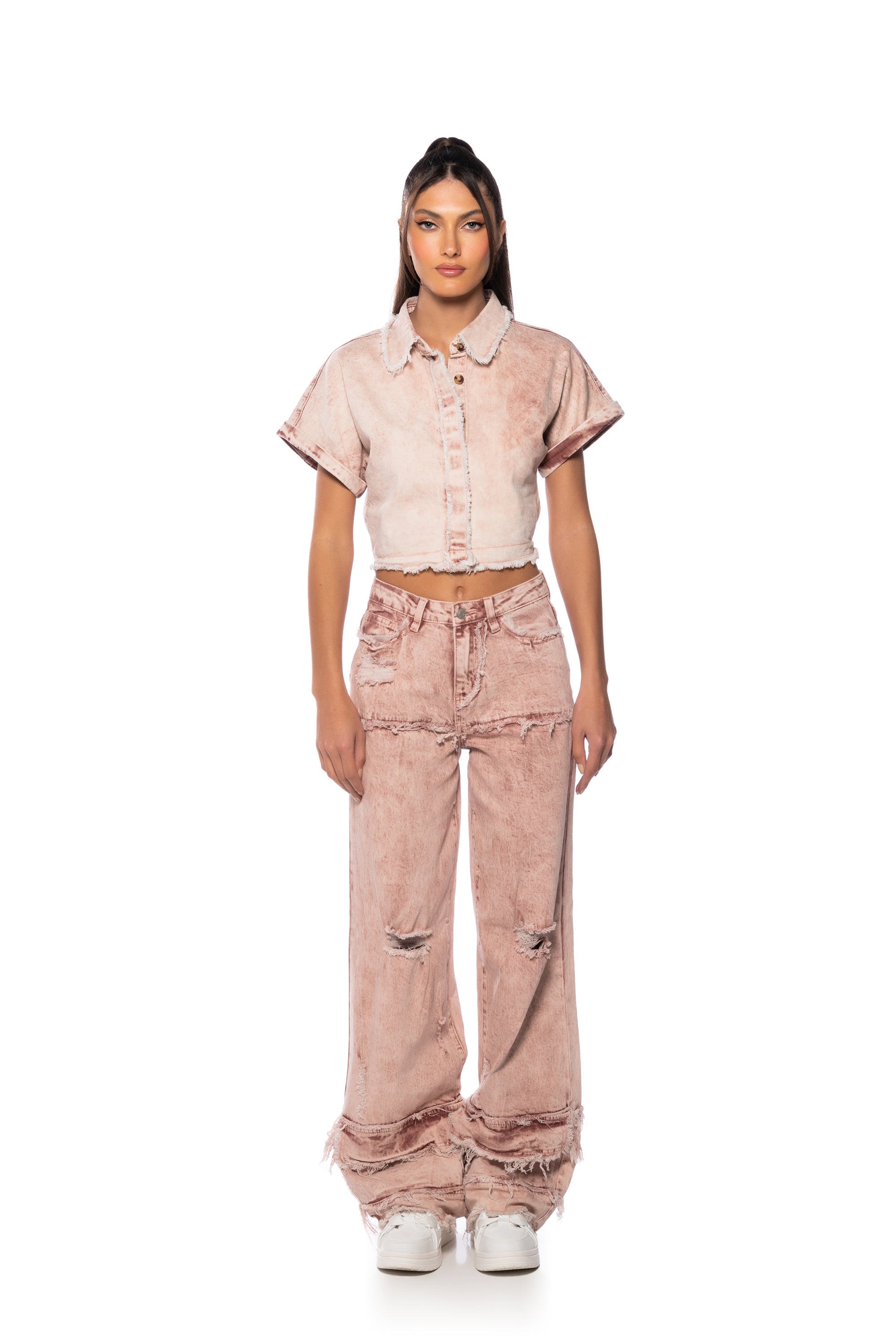 FAYE DISTRESSED RELAXED FIT JEANS