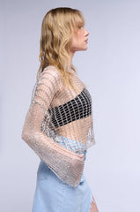 FOR THE BEACH METALLIC SWEATER
