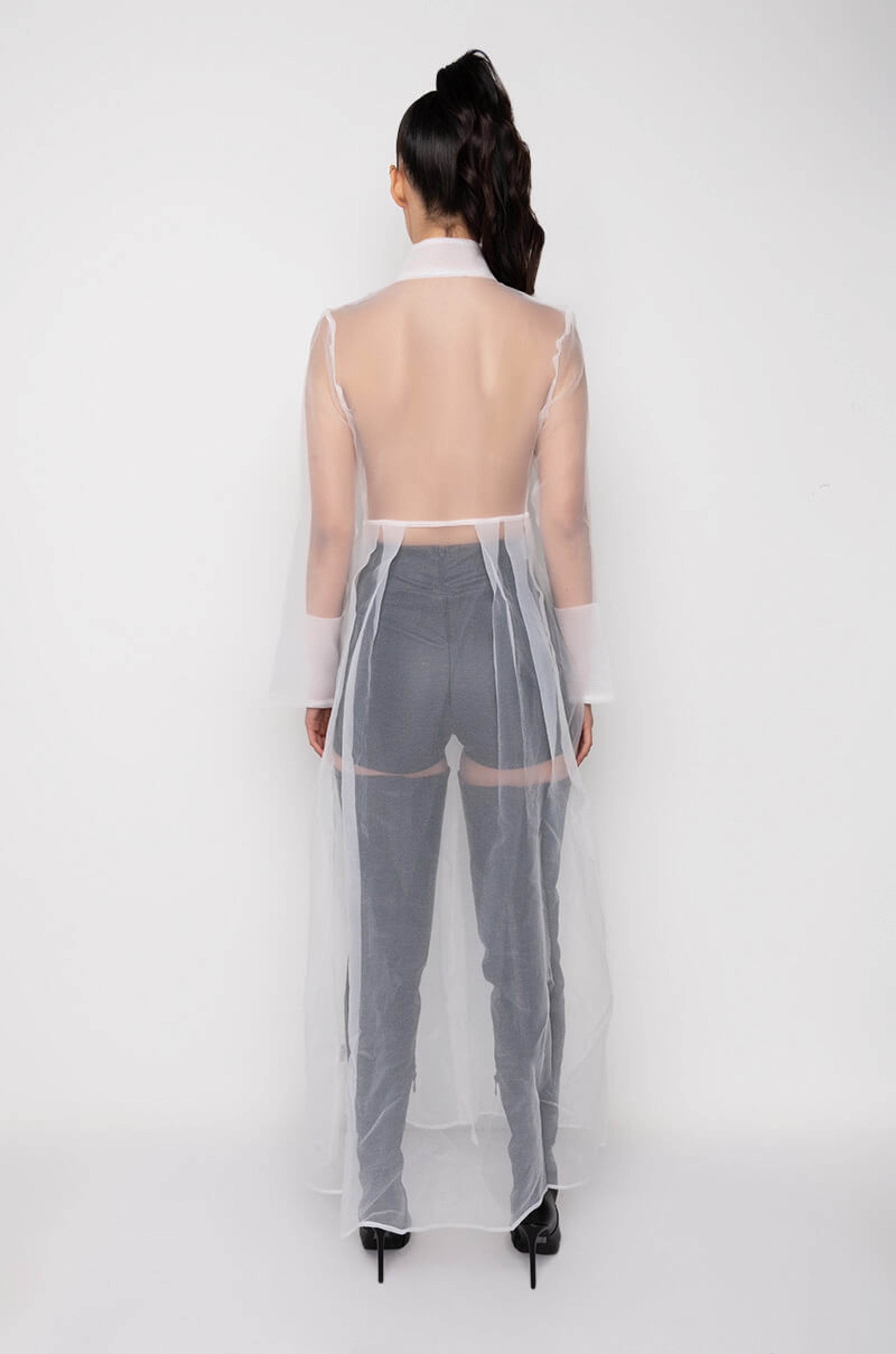 HITCHED SHEER CHIFFON TRENCH