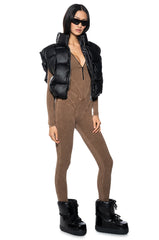 MADDELYN ZIP FRONT LONG SLEEVE CATSUIT