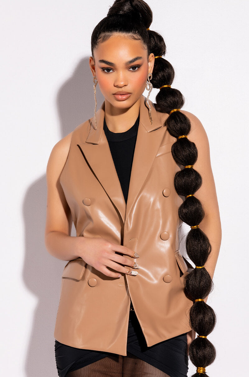 LEXI PU BLAZER VEST