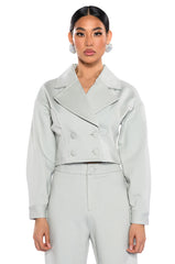 SAGE PU CHIC BLAZER